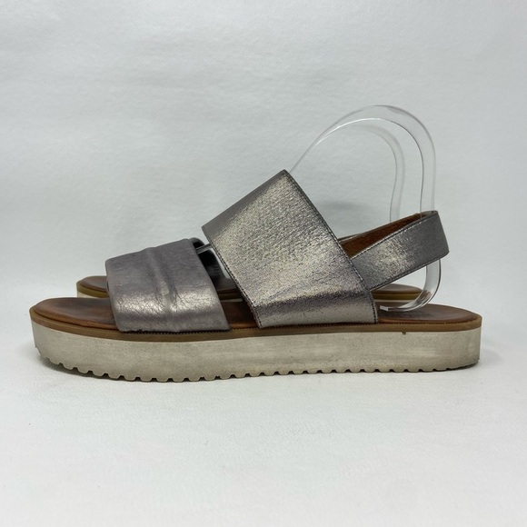 Miz Mooz Dasha Metallic Leather Platform Slingback Sandals - Picture 4 of 13